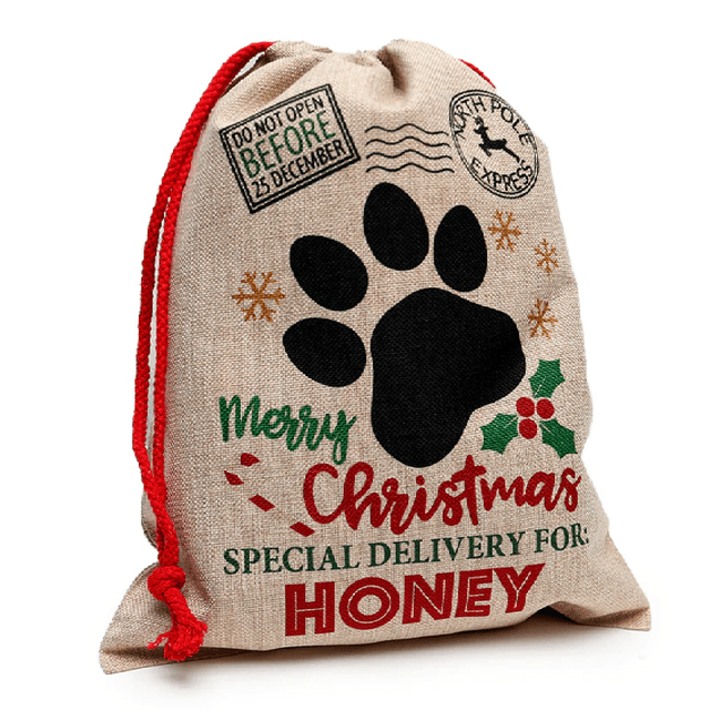 Faux Burlap Santa Sack (Various Sizes)