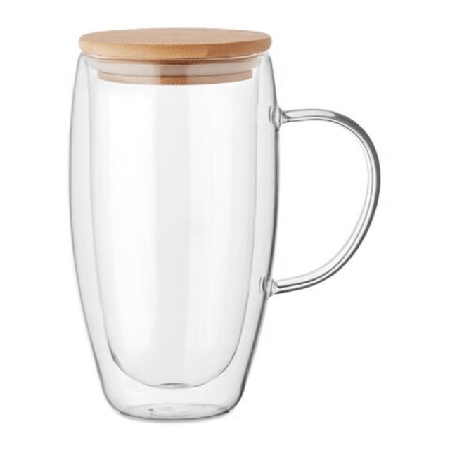 Double wall glass mug 450ml