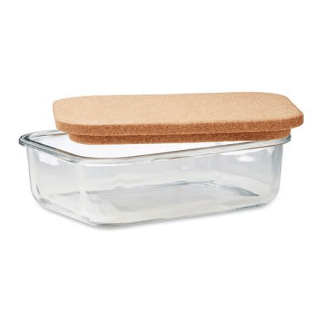 Glass lunch box with cork lid