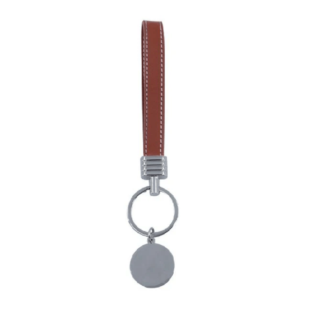 Round Keyring with Leather Hand Chain