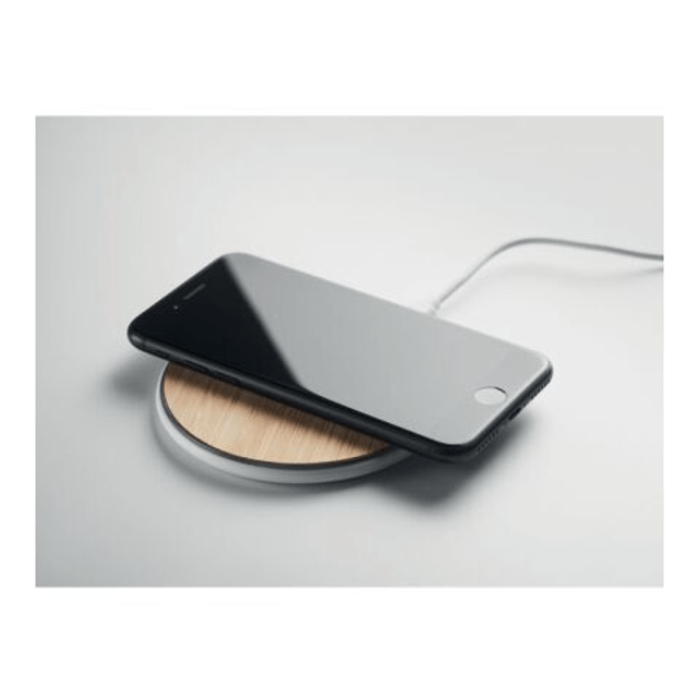 Round bamboo wireless charger