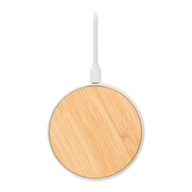 Round bamboo wireless charger