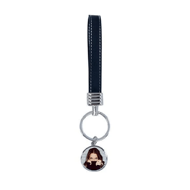 Round Keyring with Leather Hand Chain