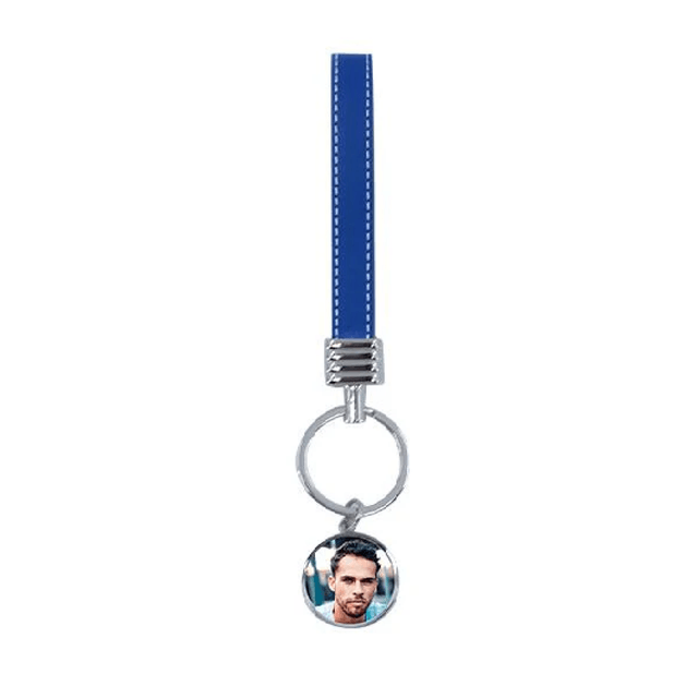 Round Keyring with Leather Hand Chain