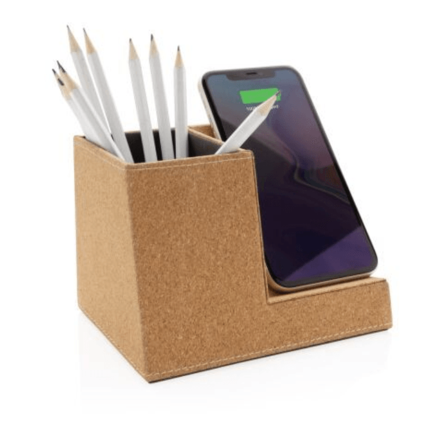 Cork pen holder and 5W wireless charger