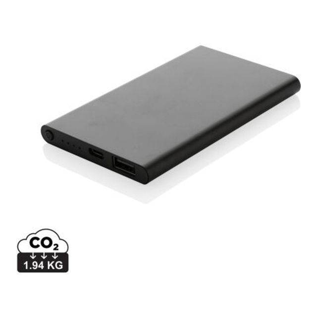 RCS recycled plastic/aluminum 4000 mah powerbank with type C