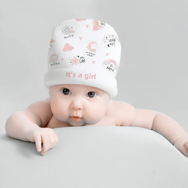 Baby Sublimation Fleece Beanie Cap (White)