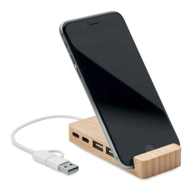Bamboo USB 4 ports hub