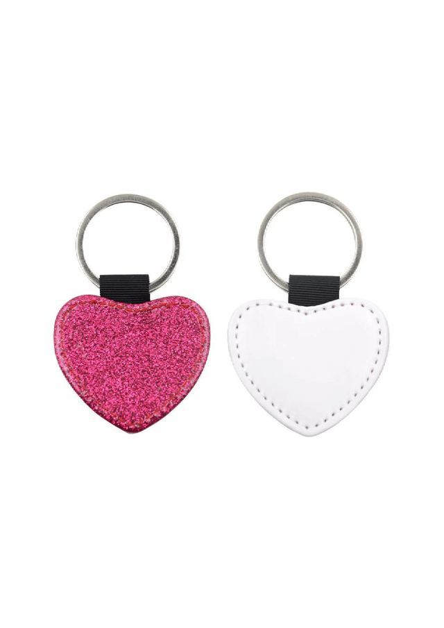 Heart Glitter - PU Leather Keyring