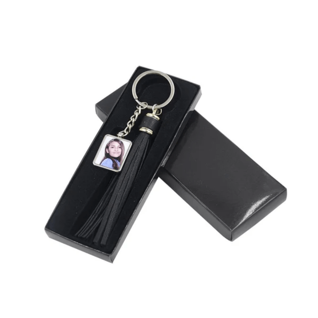 Rectangle Tassel Metal Keyring