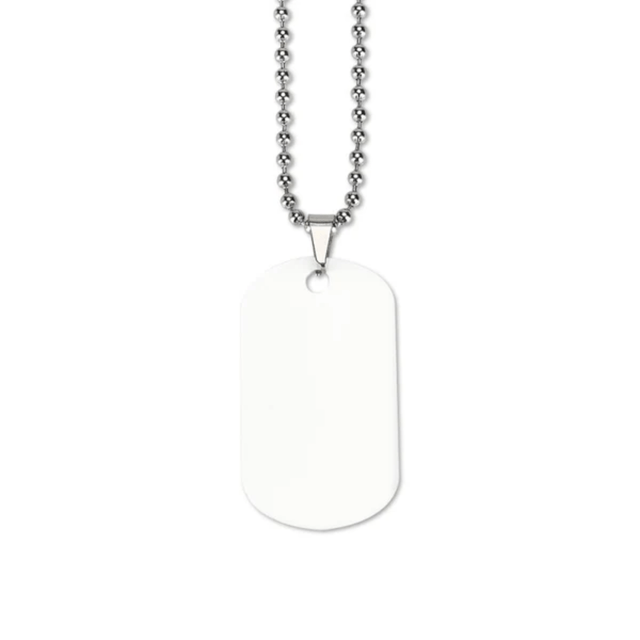 Aluminum ID Tag Necklace - Double side printable