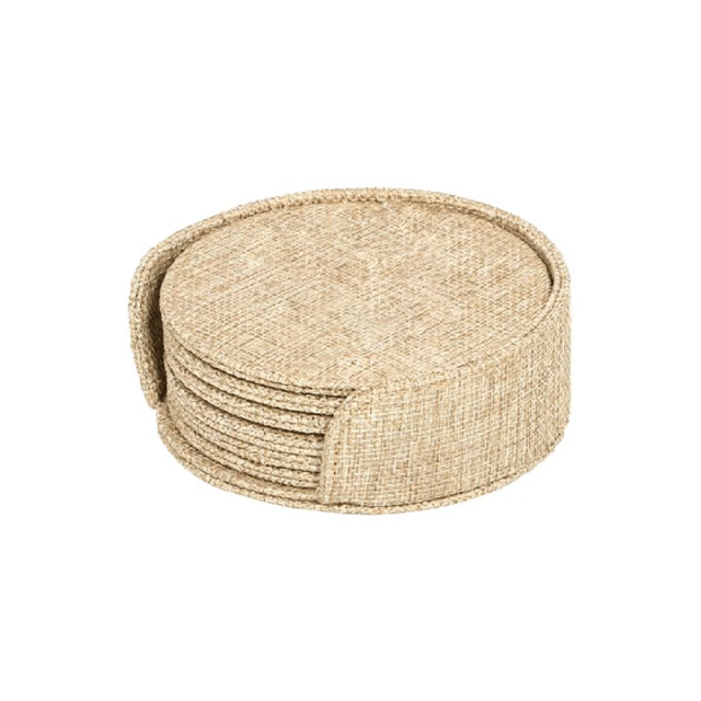 Burlap Coaster set and Holder