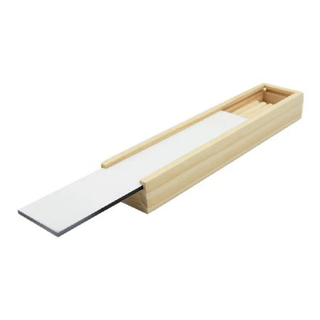 Wooden Pencil case with pencils