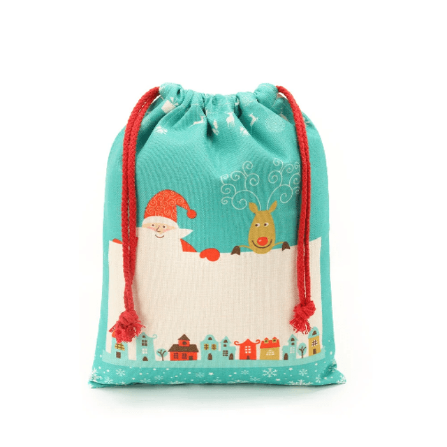  Linen Christmas Gift Sack with Drawstring