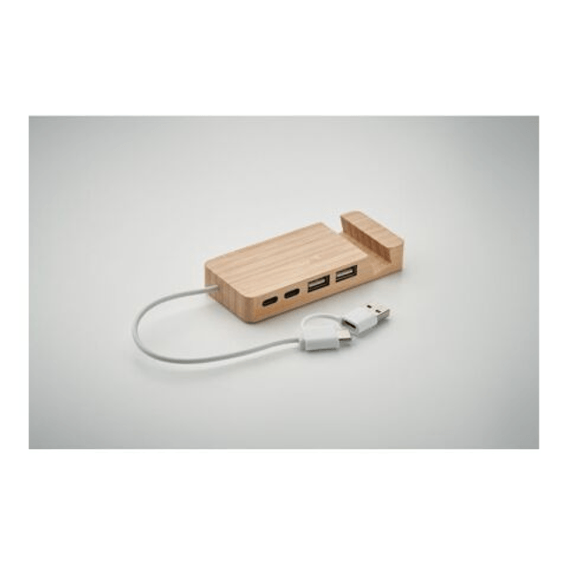 Bamboo USB 4 ports hub