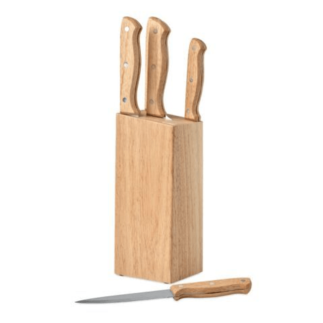 5 piece knife set in base