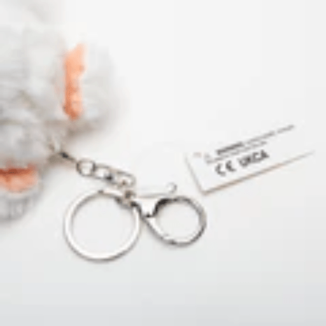 White Pig Plush Keyring
