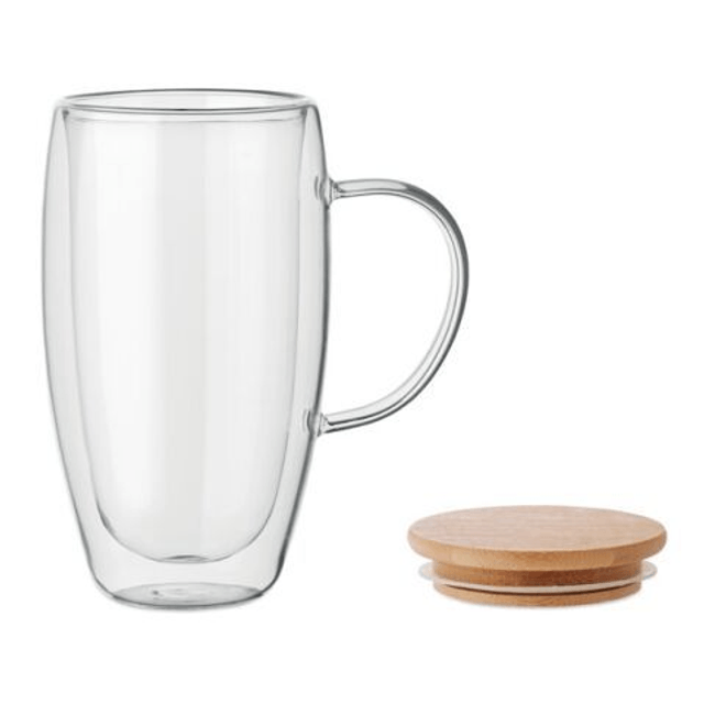 Double wall glass mug 450ml