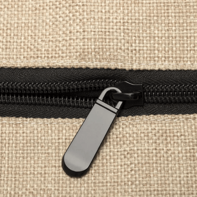 Linen Cosmetic Bag With Black Base