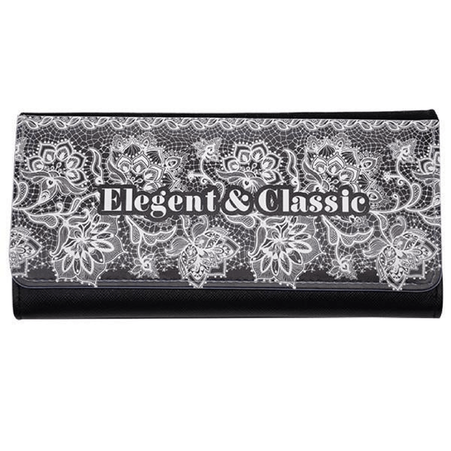 Large Leather Purse - Black + giftbox