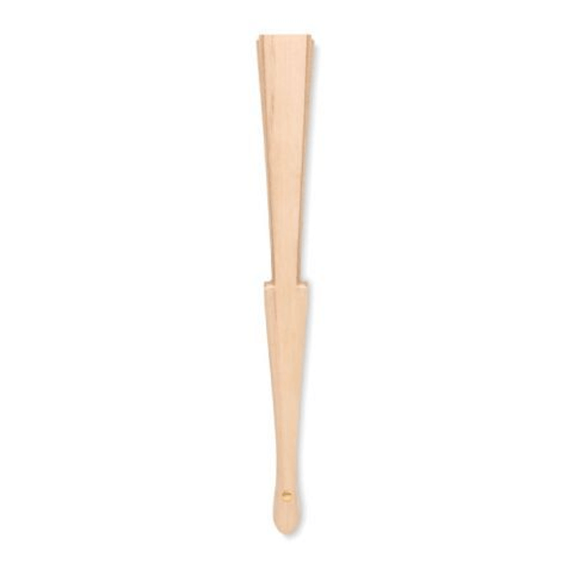 Wood hand fan with cork fabric