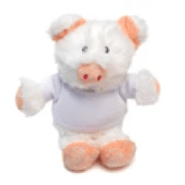 White Pig Plush Keyring
