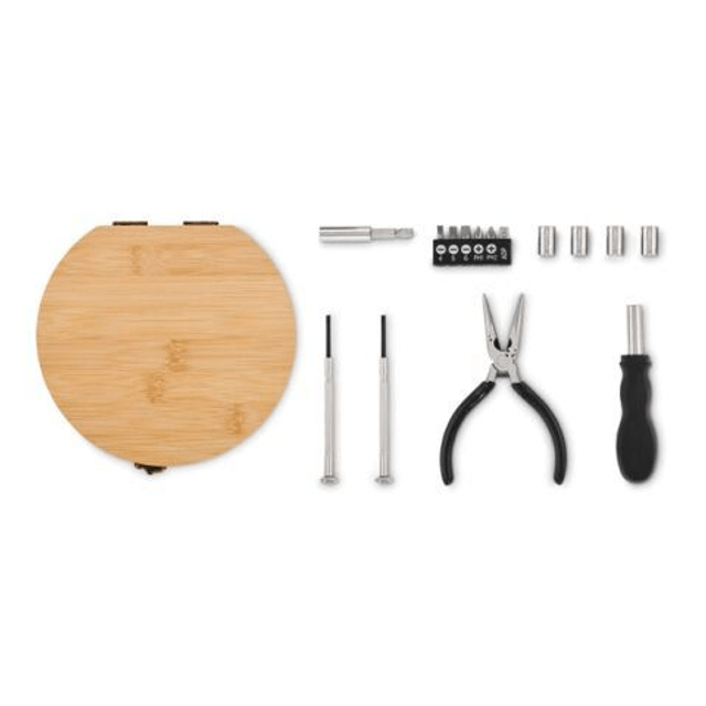 15 piece tool set bamboo case