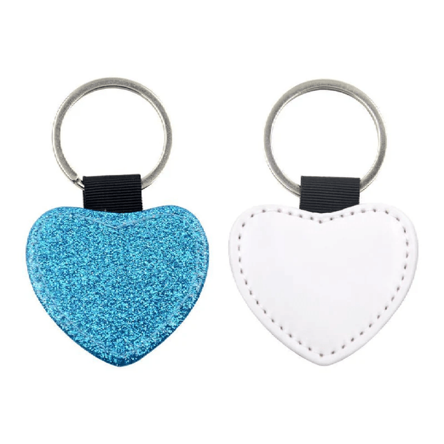 Heart Glitter - PU Leather Keyring