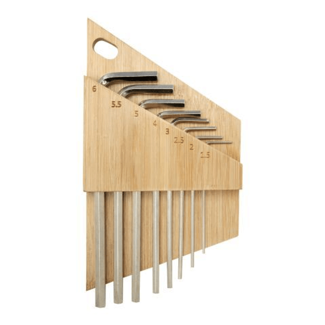 Allen bamboo hex key tool set