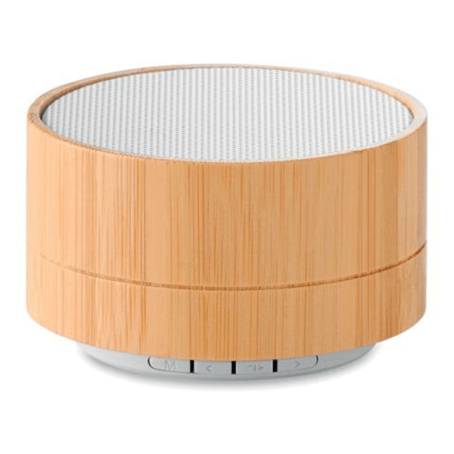 Round 3W bamboo wireless speaker