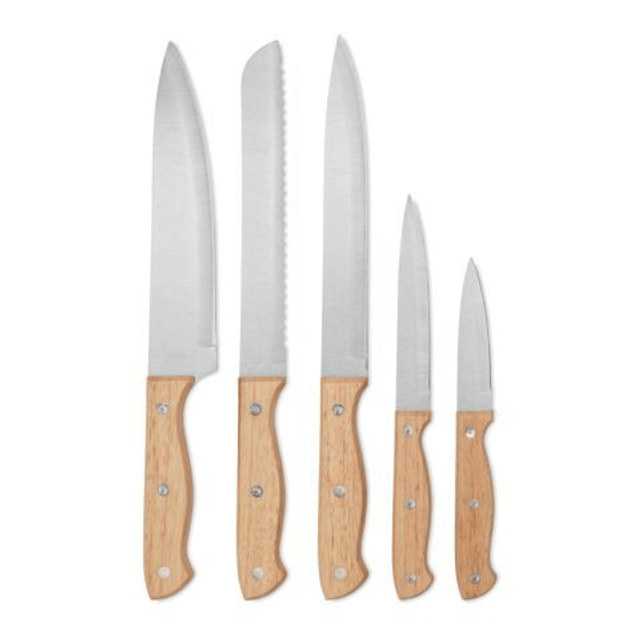 5 piece knife set in base