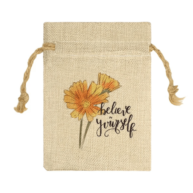 Faux Burlap Drawstring Bag