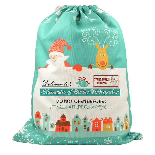  Linen Christmas Gift Sack with Drawstring