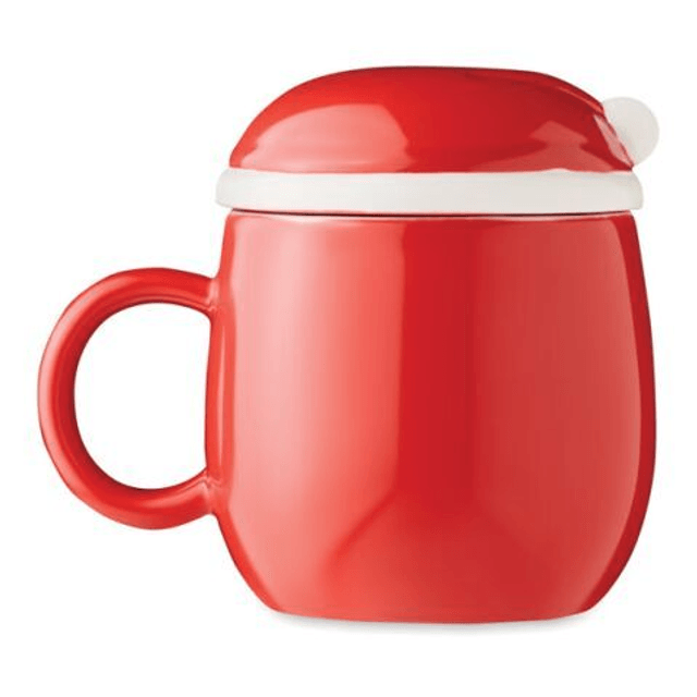 Santa ceramic mug with lid (370 ml)