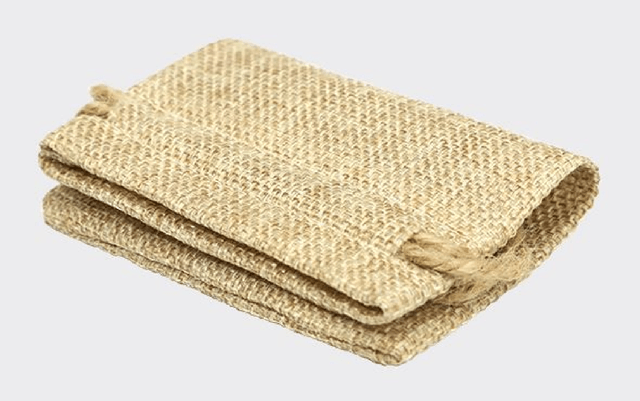 Faux Burlap Drawstring Bag