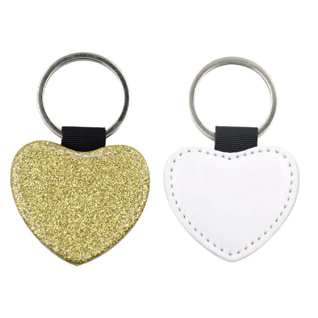 Heart Glitter - PU Leather Keyring