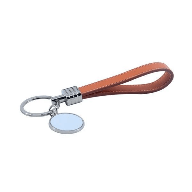 Round Keyring with Leather Hand Chain