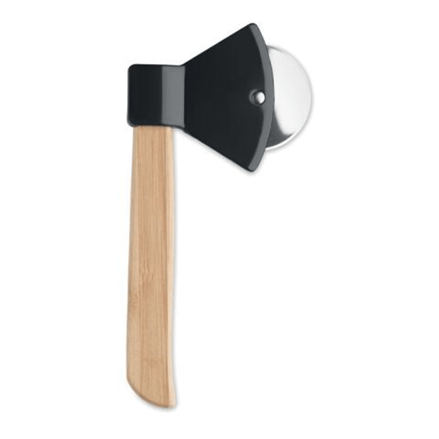 Pizza cutter bamboo handle