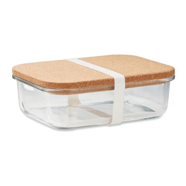 Glass lunch box with cork lid