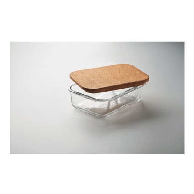 Glass lunch box with cork lid
