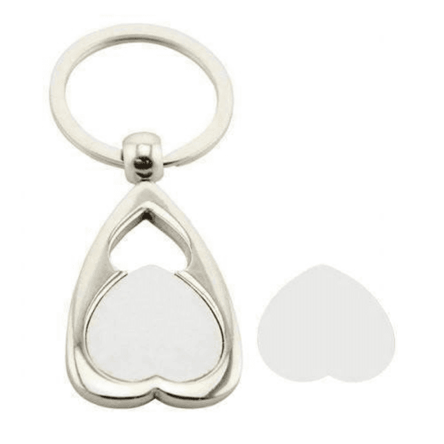 Double Heart Metal Keyring