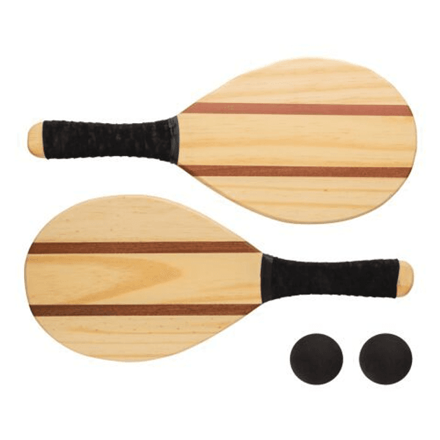 Wooden frescobol tennis set