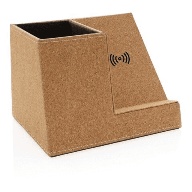 Cork pen holder and 5W wireless charger