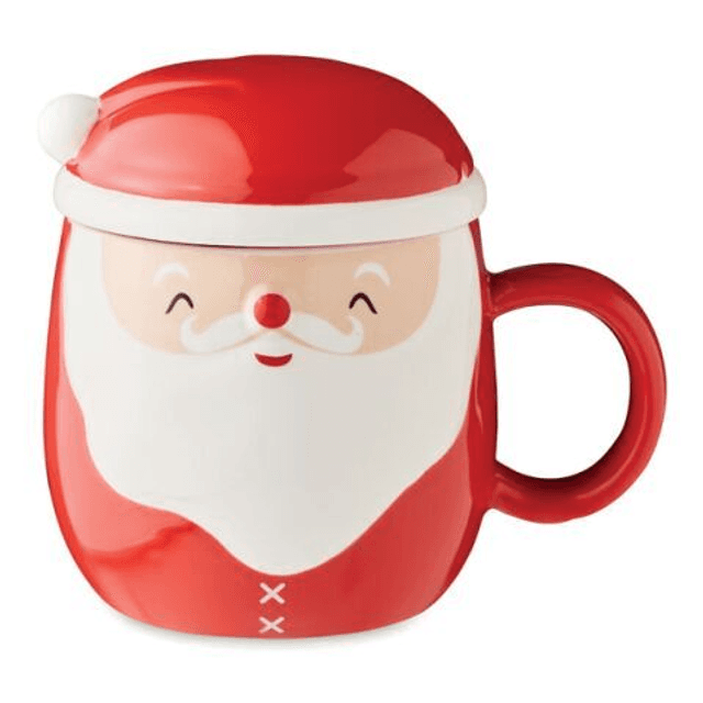 Santa ceramic mug with lid (370 ml)